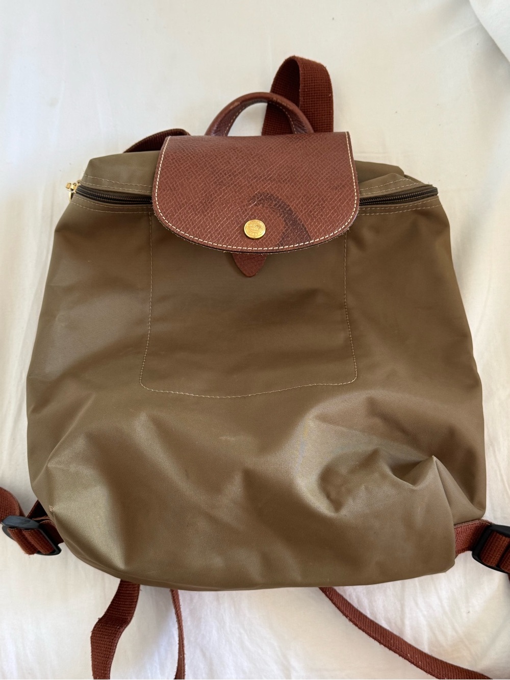 Longchamp Olive Sac a Dos Backpack
